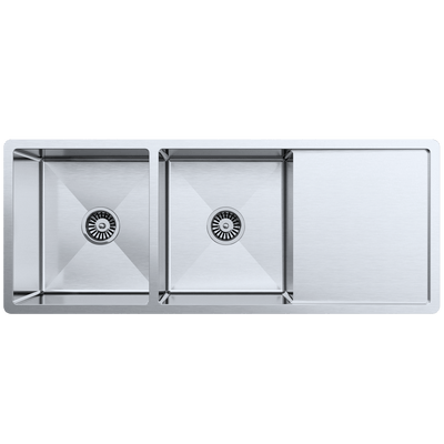 Buildmat Sink Sink Orlando 1125x450 Double Bowl with Drain Board Sink