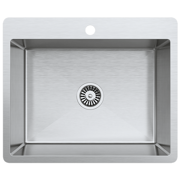 Buildmat Sink Brushed Stainless Steel River 600x500 Medium Single Bowl Tap Landing Sink