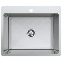Buildmat Sink Brushed Stainless Steel River 600x500 Medium Single Bowl Tap Landing Sink