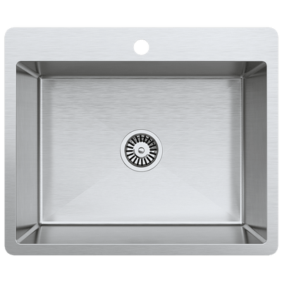 Buildmat Sink Brushed Stainless Steel River 600x500 Medium Single Bowl Tap Landing Sink