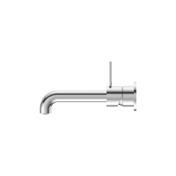 Nero Mecca Wall Basin Mixer Separate Back Plate Handle Up 185mm Spout Chrome