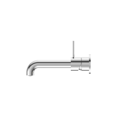 Mecca Wall Basin Mixer Separate Back Plate Handle Up 185mm Spout Chrome